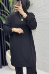 Çımalı Takım Tesettür Giyim  Siyah
