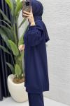 Çımalı Takım Tesettür Giyim  Lacivert