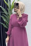 Ecmel Elbise Tesettür Giyim  Bordo