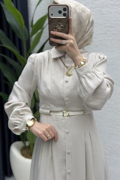 Efla Elbise Tesettür Giyim  Taş Rengi