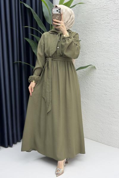Eslem Elbise Tesettür Giyim  Haki