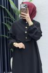 Feriha Bolero Elbise Tesettür Giyim  Siyah