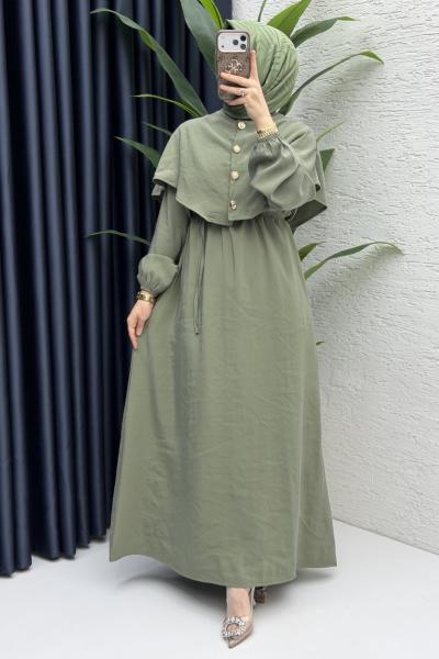 Feriha Bolero Elbise Tesettür Giyim  Küf Yeşili