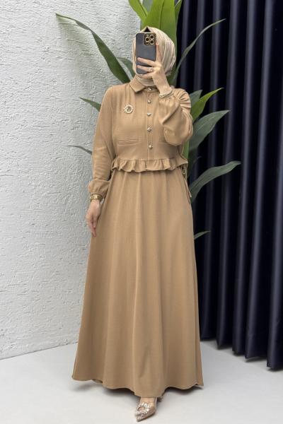 Feriha Elbise Tesettür Giyim  Camel