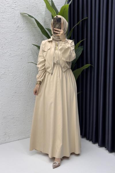 Gökçe Elbise Tesettür Giyim  Taş Rengi