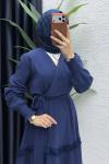 Hafsa Elbise Tesettür Giyim Lacivert