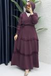 Hafsa Elbise Tesettür Giyim Mürdüm