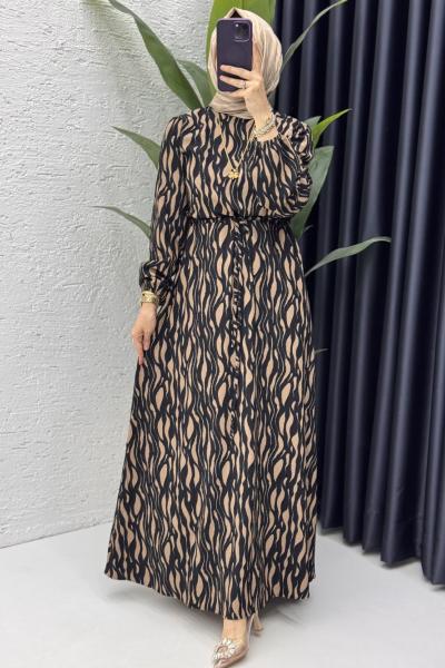 Hanne Elbise Tesettür Giyim Vizon