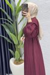 Hare Elbise Tesettür Giyim  Bordo