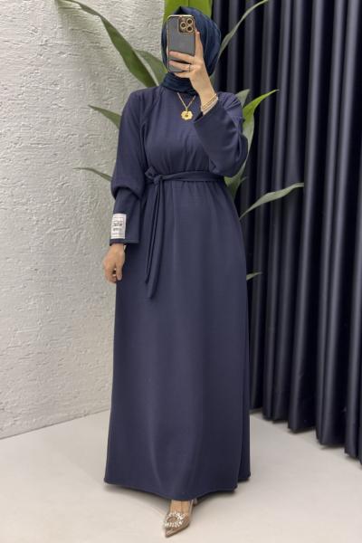 Hüsna Elbise Tesettür Giyim  Lacivert
