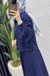 İlve Etekli Takım Tesettür Giyim Lacivert