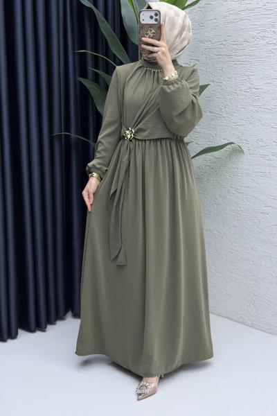 Jülide Elbise Tesettür Giyim  Haki