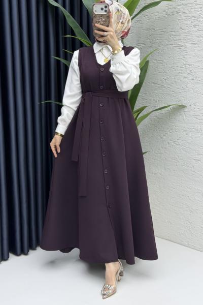 Kübra Jile Tesettür Giyim  Mürdüm