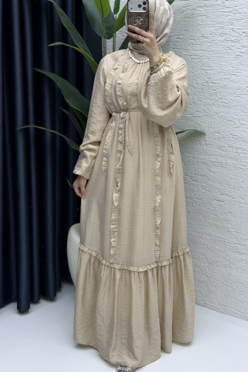 Lady Elbise Tesettür Giyim Taş Rengi
