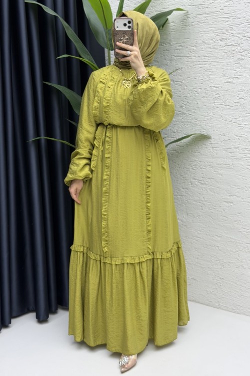 Lady Elbise Tesettür Giyim Olive