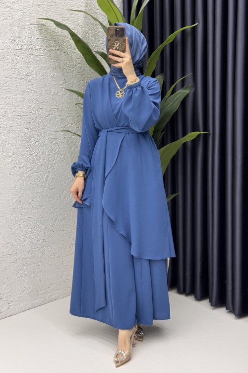 Mahinur Takım Tesettür Giyim  İndigo