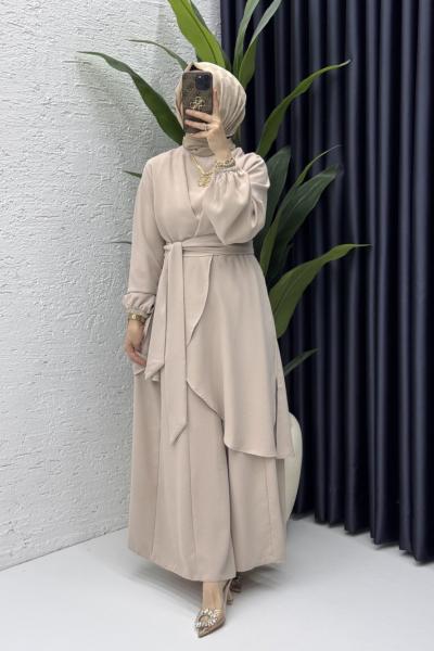 Mahinur Takım Tesettür Giyim  Taş Rengi