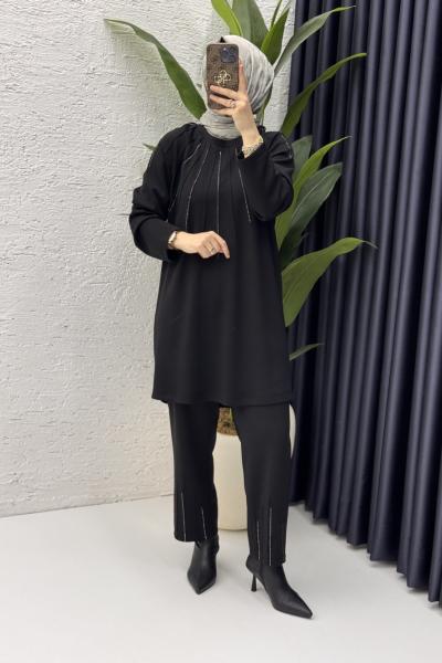 Masal Takım Tesettür Giyim  Siyah