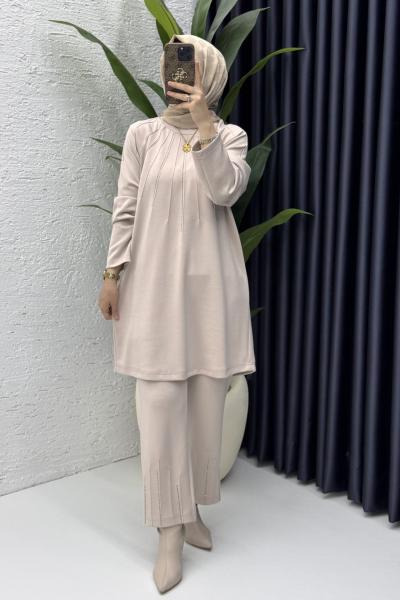 Masal Takım Tesettür Giyim  Taş Rengi