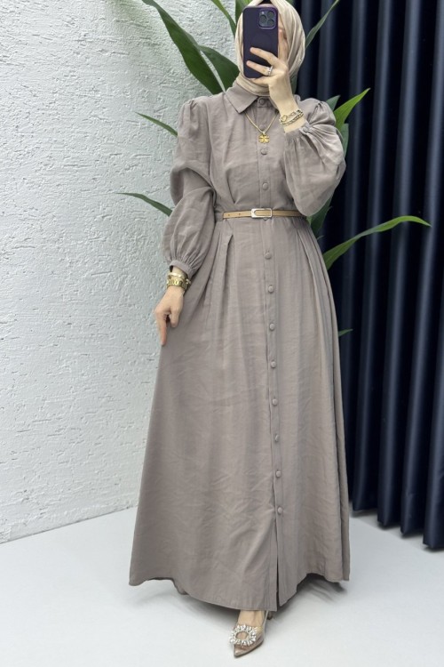 Melike Elbise Tesettür Giyim Vizon