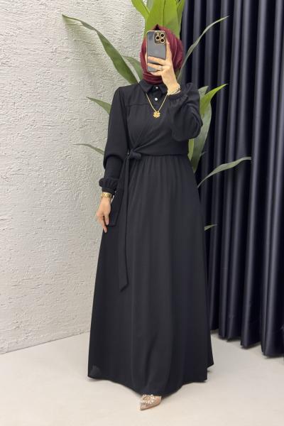 Meyra Elbise Tesettür Giyim  Siyah