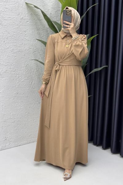 Meyra Elbise Tesettür Giyim  Camel