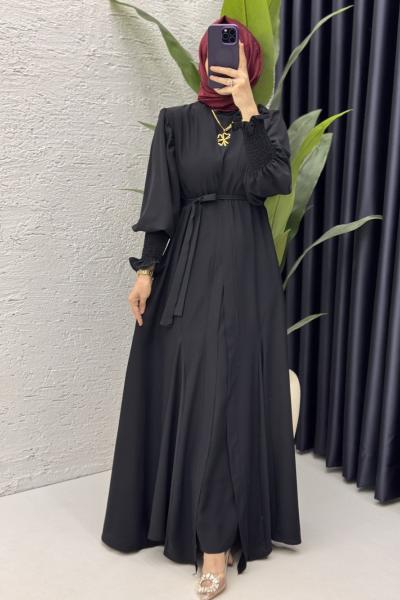 Mihra Abaya Takım Tesettür Giyim Siyah