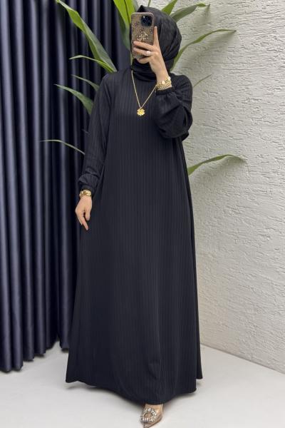 Mina Elbise Tesettür Giyim  Siyah