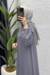 Mina Elbise Tesettür Giyim  Gri