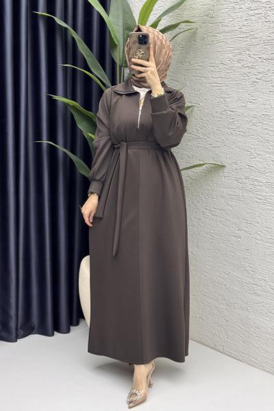 Nare Elbise Tesettür Giyim  Acı Kahve