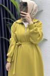 Nare Elbise Tesettür Giyim  Yağ Yeşili