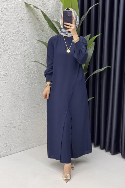 Neslişah Takım Tesettür Giyim Lacivert