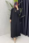 Neslişah Pantalonlu Takım Tesettür Giyim  Siyah