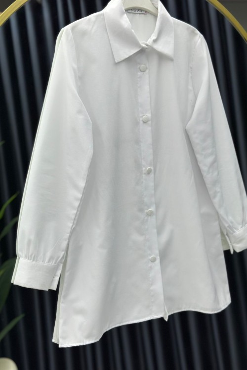 Poplin Gömlek Beyaz