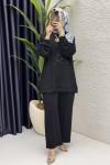 Rose İkili Takım Tesettür Giyim  Siyah