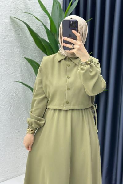 Sahre Elbise Tesettür Giyim  Yeşil
