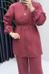 Şehnaz Pantolon Takım  Bordo