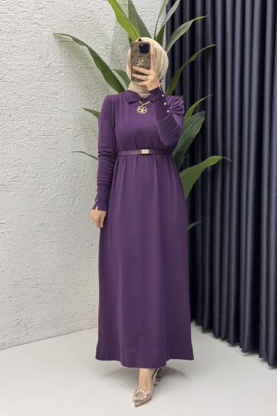 Sermin Elbise Tesettür Giyim  Mor