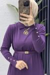 Sermin Elbise Tesettür Giyim  Mor