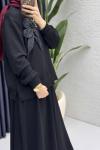 Simla Etekli Takım Tesettür Giyim  Siyah