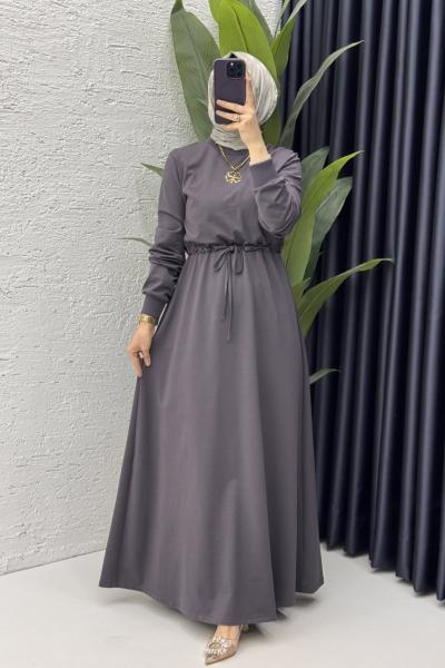 Yüsra Elbise Tesettür Giyim  Antrasit