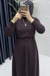 Yüsra Elbise Tesettür Giyim  Mürdüm