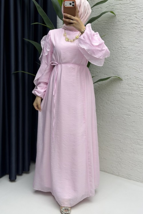 Zümra Elbise Tesettür Giyim Pembe