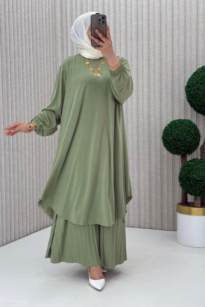 3922 Suzan Piliseli Pantolonlu Takım