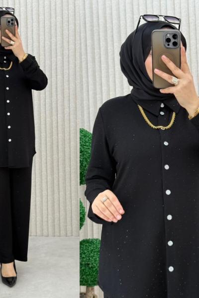 Ziynet Pantolonlu Takım (Siyah Taşlı)