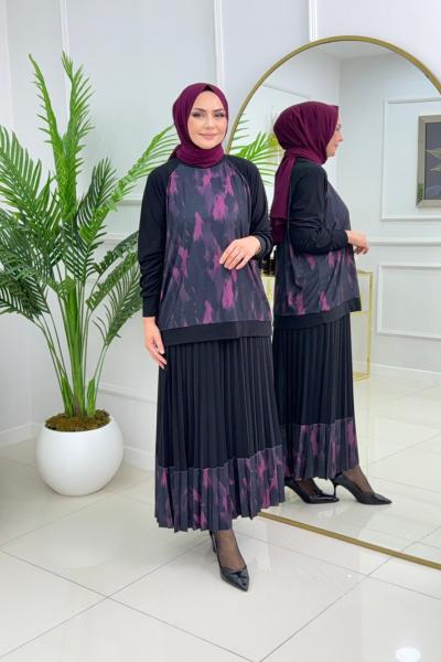 ASİYE ETEKLİ TAKIM - SİYAH