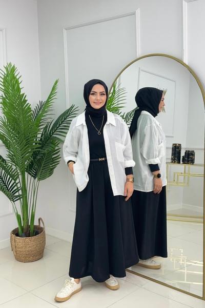 BAGGY ETEK PANTOLON - SİYAH