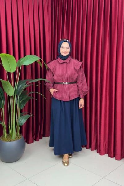 Dora Gömlek - Bordo