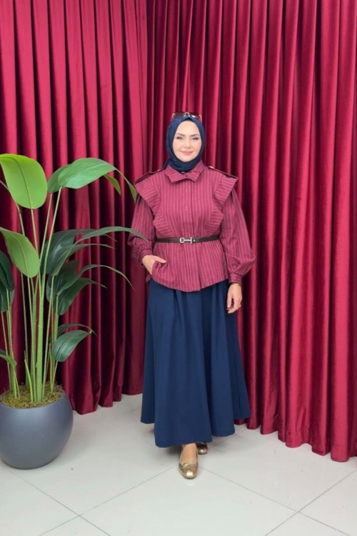 Dora Gömlek - Bordo