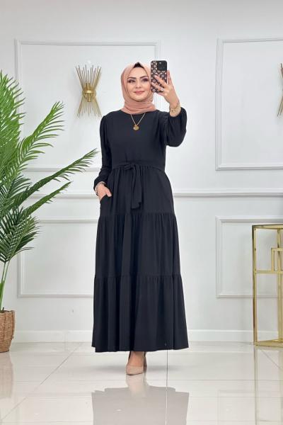 GÜLİZ ELBİSE-SİYAH